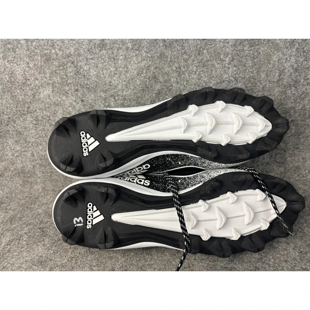 Adidas Icon 4 MD Baseball Cleats Mens 12 Black White G28289 Splatter Low Top